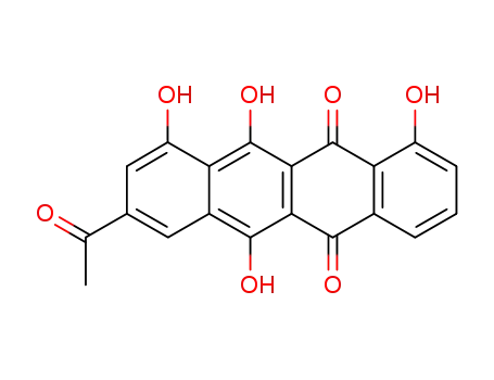 Molecular Structure of 20982-42-7 (8-Acetyl-5,12-dihydro-1,6,10,11-tetrahydroxynaphthacene-5,12-dione)