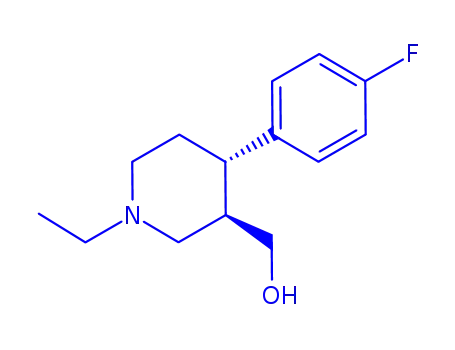 Molecular Structure of 153888-27-8 ((3S,4R)-4-(4-Fluorophenyl)-3-hydroxymethyl-1-ethyl-piperidine)