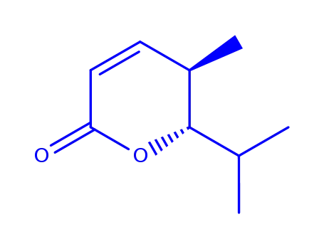 Molecular Structure of 177469-19-1 (2H-Pyran-2-one,5,6-dihydro-5-methyl-6-(1-methylethyl)-,trans-(9CI))