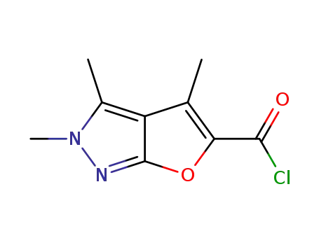 Molecular Structure of 153386-57-3 (2H-Furo[2,3-c]pyrazole-5-carbonyl chloride, 2,3,4-trimethyl- (9CI))