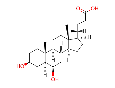 Molecular Structure of 2448-47-7 ((3beta,5alpha,6beta)-3,6-dihydroxycholan-24-oic acid)