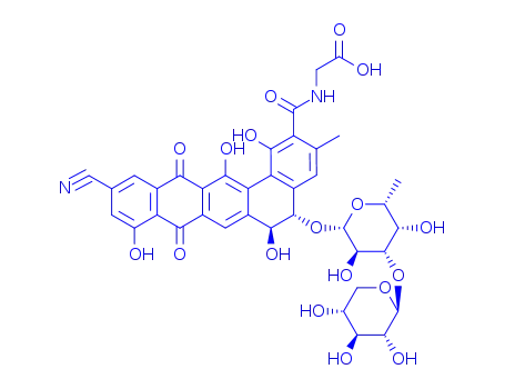 Molecular Structure of 153619-42-2 (({[(5S,6S)-11-cyano-5-{[(2S,3R,4S,5S,6R)-3,5-dihydroxy-6-methyl-4-{[(2S,3R,4S,5R)-3,4,5-trihydroxytetrahydro-2H-pyran-2-yl]oxy}tetrahydro-2H-pyran-2-yl]oxy}-1,6,9,14-tetrahydroxy-3-methyl-8,13-dioxo-5,6,8,13-tetrahydrobenzo[a]tetracen-2-yl]carbonyl}amino))