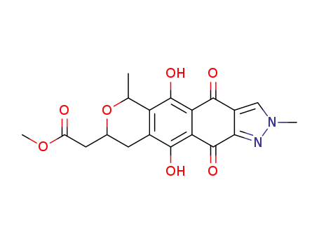 2,4,6,8,9,11-ヘキサヒドロ-5,10-ジヒドロキシ-2,6-ジメチル-4,11-ジオキソ[2]ベンゾピラノ[7,6-f]インダゾール-8-酢酸メチル