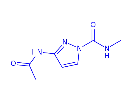 Molecular Structure of 154366-45-7 (1H-Pyrazole-1-carboxamide,  3-(acetylamino)-N-methyl-)