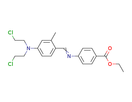 Benzoic acid,4-[[[4-[bis(2-chloroethyl)amino]-2-methylphenyl]methylene]amino]-, ethyl ester cas  15332-51-1