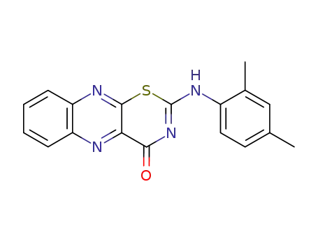 Molecular Structure of 154371-23-0 (2-[(2,4-dimethylphenyl)amino]-4H-[1,3]thiazino[5,6-b]quinoxalin-4-one)