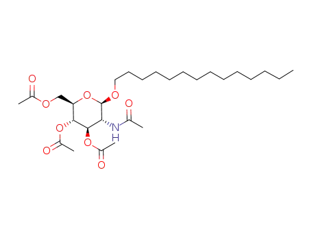 Molecular Structure of 173725-25-2 (Tetradecyl 2-acetamido-2-deoxy-3,4,6-tri-O-acetyl-beta-D-glucopyranoside)