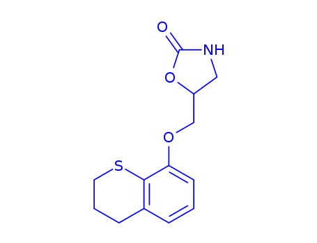 Molecular Structure of 153804-44-5 (5-(thiochroman-8-yloxymethyl)oxazolidin-2-one)