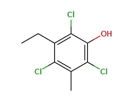 Molecular Structure of 15460-04-5 (2,4,6-TRICHLORO-3-ETHYL-5-METHYL-PHENOL)