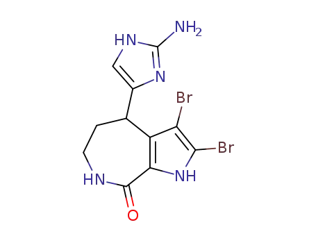 Pyrrolo[2,3-c]azepin-8(1H)-one,4-(2-amino-1H-imidazol-5-yl)-2,3-dibromo-4,5,6,7-tetrahydro-, (-)-