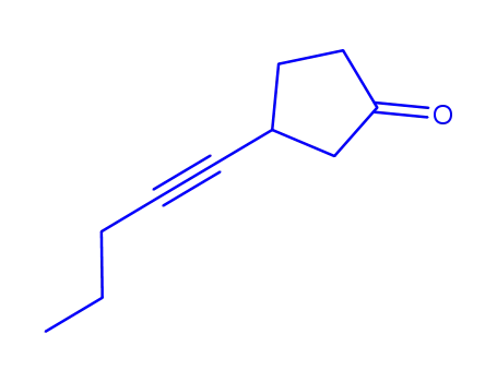 Molecular Structure of 153461-70-2 (Cyclopentanone, 3-(1-pentynyl)- (9CI))
