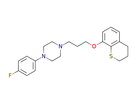Molecular Structure of 153804-54-7 (1-[3-(3,4-dihydro-2H-thiochromen-8-yloxy)propyl]-4-(4-fluorophenyl)piperazine)