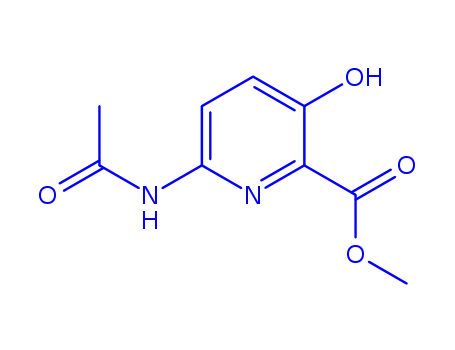 Molecular Structure of 152824-40-3 (2-Pyridinecarboxylicacid,6-(acetylamino)-3-hydroxy-,methylester(9CI))