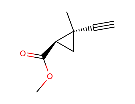 Molecular Structure of 79150-68-8 (Cyclopropanecarboxylic acid, 2-ethynyl-2-methyl-, methyl ester, trans- (9CI))