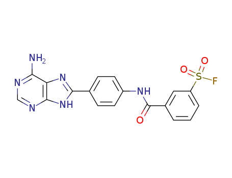 Benzenesulfonylfluoride, 3-[[[4-(6-amino-9H-purin-8-yl)phenyl]amino]carbonyl]- cas  17720-52-4