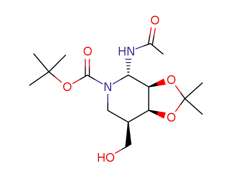 (2S,3R,4S,5R)-2-acetamido-N-(tert-butoxycarbonyl)-5-hydroxymethyl-3,4-O-isopropylidene-3,4-piperidinediol