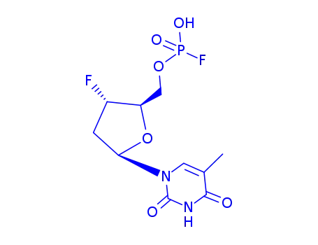 Molecular Structure of 152829-59-9 (3'-fluoro-3'-deoxythymidine-5'-fluorophosphate)