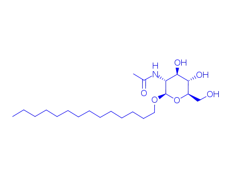 Molecular Structure of 152914-69-7 (TETRADECYL 2-ACETAMIDO-2-DEOXY-BETA-D-GLUCOPYRANOSIDE)