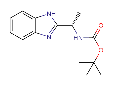 Molecular Structure of 193534-53-1 (Carbamic acid, [1-(1H-benzimidazol-2-yl)ethyl]-, 1,1-dimethylethyl
ester, (S)-)