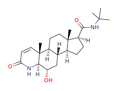Molecular Structure of 154387-62-9 ((5a,6a,17)-N-(1,1-Dimethylethyl)-6-hydroxy-3-oxo-4-azaandrost-1-ene-17-carboxamide)
