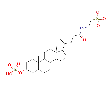 Molecular Structure of 15324-65-9 (2-[[(3alpha,5beta)-24-oxo-3-(sulfooxy)cholan-24-yl]amino]-ethanesulfonic acid)
