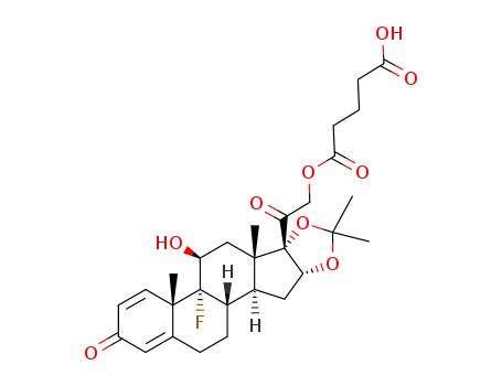 Pentanedioic acid mono-[2-((4aS,4bR,5S,6aS,6bS,9aR,10aS,10bS)-4b-fluoro-5-hydroxy-4a,6a,8,8-tetramethyl-2-oxo-2,4a,4b,5,6,6a,9a,10,10a,10b,11,12-dodecahydro-7,9-dioxa-pentaleno[2,1-a]phenanthren-6b-yl)-2-oxo-ethyl] ester