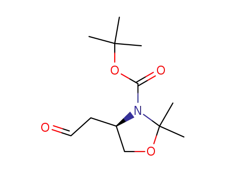 Molecular Structure of 153053-19-1 ((R)-TERT-BUTYL 2,2-DIMETHYL-4-(2-OXOETHYL)OXAZOLIDINE-3-CARBOXYLATE)