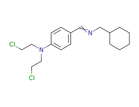 Molecular Structure of 15332-49-7 (N,N-bis(2-chloroethyl)-4-{(E)-[(cyclohexylmethyl)imino]methyl}aniline)