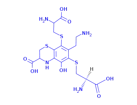 2H-1,4-Benzothiazine-3-carboxylic acid, 3,4-dihydro-6,8-bis((2-amino-2-carboxyethyl)thio)-7-(2-aminoethyl)-5-hydroxy-, (3R-(3R*,6(R*),8(R*)))-