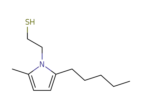 Molecular Structure of 153687-02-6 (2-(2-methyl-5-pentyl-1H-pyrrol-1-yl)ethanethiol)