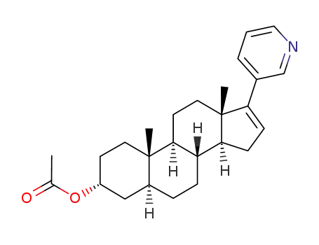 Molecular Structure of 154229-24-0 ((3R,5S,8R,9S,10S,13S,14S)-10,13-dimethyl-17-(pyridin-3-yl)-2,3,4,5,6,7,8,9,10,11,12,13,14,15-tetradecahydro-1H-cyclopenta[a]phenanthren-3-yl acetate)