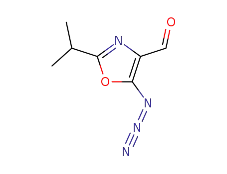 Molecular Structure of 153683-99-9 (4-Oxazolecarboxaldehyde,  5-azido-2-(1-methylethyl)-)