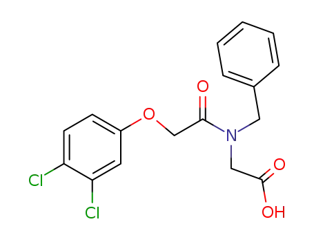 Molecular Structure of 21506-59-2 (N-benzyl-N-[(3,4-dichlorophenoxy)acetyl]glycine)