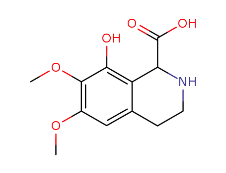 Molecular Structure of 29193-99-5 (1,2,3,4-Tetrahydro-8-hydroxy-6,7-dimethoxy-1-isoquinolinecarboxylic acid)