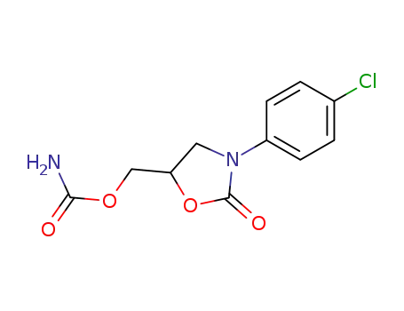 Molecular Structure of 29218-31-3 (3-(p-Chlorophenyl)-2-oxo-5-oxazolidinylmethyl=carbamate)