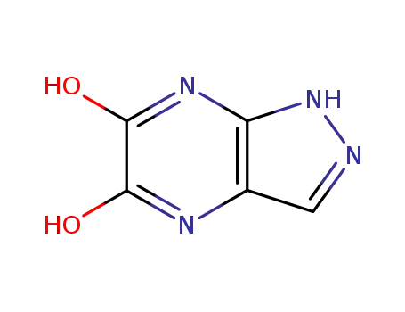 Molecular Structure of 21616-67-1 (1H-Pyrazolo[3,4-b]pyrazine-5,6-diol(8CI))