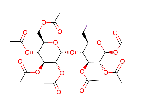 Molecular Structure of 28810-03-9 (1,2,3-tri-O-acetyl-6-deoxy-6-iodo-4-O-(2,3,4,6-tetra-O-acetylhexopyranosyl)hexopyranose)