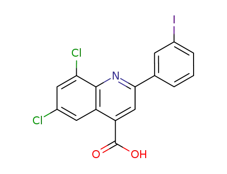 Molecular Structure of 29240-62-8 (6,8-dichloro-2-(3-iodophenyl)quinoline-4-carboxylic acid)