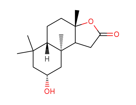 Molecular Structure of 29080-98-6 ((3aS,5aS,8R,9aS,9bR)-3a,4,5,5a,6,7,8,9,9a,9b-Decahydro-8-hydroxy-3a,6,6,9a-tetramethylnaphtho[2,1-b]furan-2(1H)-one)