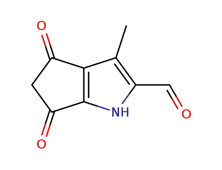 Molecular Structure of 75088-58-3 (Cyclopenta[b]pyrrole-2-carboxaldehyde, 1,4,5,6-tetrahydro-3-methyl-4,6-dioxo- (9CI))