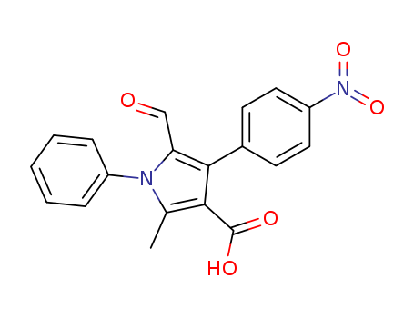 1H-Pyrrole-3-carboxylicacid, 5-formyl-2-methyl-4-(4-nitrophenyl)-1-phenyl- cas  28993-10-4