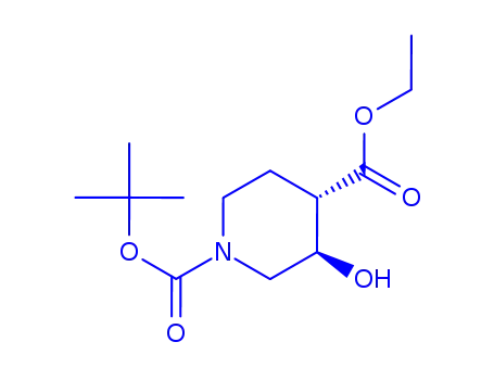 Molecular Structure of 217488-49-8 (1-tert-butyl 4-Ethyl 3-hydroxypiperidine-1,4-dicarboxylate)