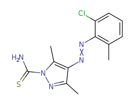 1H-Pyrazole-1-carbothioamide,4-[2-(2-chloro-6-methylphenyl)diazenyl]-3,5-dimethyl- cas  29141-33-1