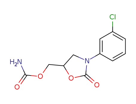 Molecular Structure of 29218-30-2 (3-(m-Chlorophenyl)-2-oxo-5-oxazolidinylmethyl=carbamate)