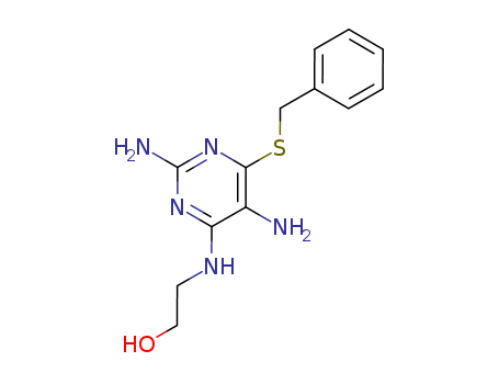 Ethanol,2-[[2,5-diamino-6-[(phenylmethyl)thio]-4-pyrimidinyl]amino]- cas  2879-77-8