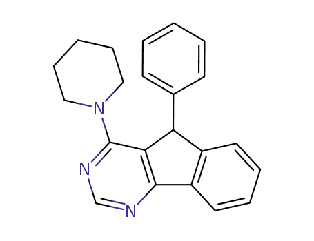 Molecular Structure of 28858-10-8 (5-phenyl-4-(piperidin-1-yl)-5H-indeno[1,2-d]pyrimidine)