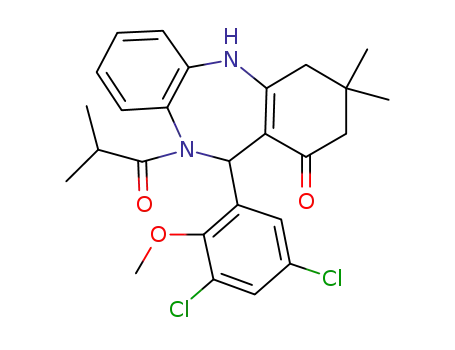 11-(3,5-dichloro-2-methoxyphenyl)-10-isobutyryl-3,3-dimethyl-2,3,4,5,10,11-hexahydro-1H-dibenzo[b,e][1,4]diazepin-1-one
