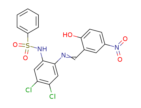 Benzenesulfonamide,N-[4,5-dichloro-2-[[(2-hydroxy-5-nitrophenyl)methylene]amino]phenyl]- cas  28843-63-2