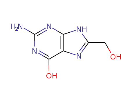 Molecular Structure of 21613-86-5 (2-Amino-6-hydroxymethyl-purine-8-methanol)
