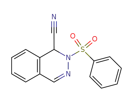 Molecular Structure of 21452-56-2 (1,2-Dihydro-2-(phenylsulfonyl)-1-phthalazinecarbonitrile)